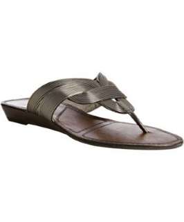 Matiko pewter leather Lola thong flat sandals   