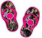 Camo Flip Flops with Hot Pink Palm tree