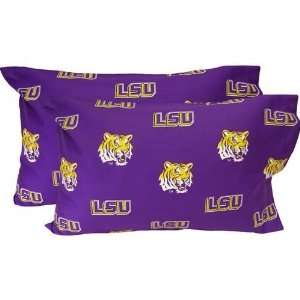  LSU Tigers Printed Pillow Case   King   (Set of 2)   Solid 