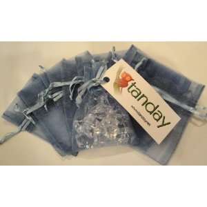    Tanday 100 Smoke Blue Organza Gift Bags 5x7 