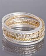style #309451301 set of 10  silver and gold bangles