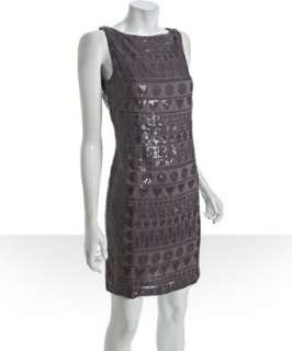 Suzi Chin stone tonal geometric sequin detail dress   up to 70 