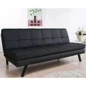  Magnolia Leather Convertible Sofa Leather Black 