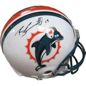   Marshall Autographed Miami Dolphins Replica Helmet
