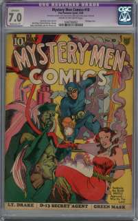 Mystery Men Comics #10 Joe Simon Cover CGC App 7.0 Moderate Resto C OW 