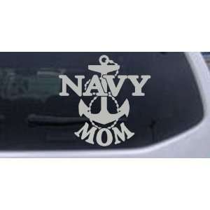 Navy Mom Military Car Window Wall Laptop Decal Sticker    Silver 6in X 