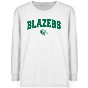    UAB Blazers Youth White Logo Arch T shirt 