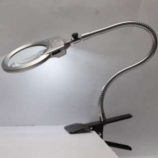LIGHTED TABLE TOP DESK MAGNIFIER MAGNIFYING GLASS WITH CLAMP  