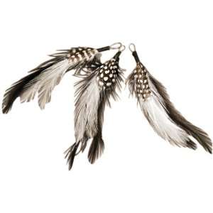 Natural Feather Picks 3/Pkg 5 Black/White