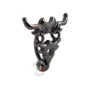    Black Titanium Navel Dangle Reverse Belly Ring Piercing: Jewelry