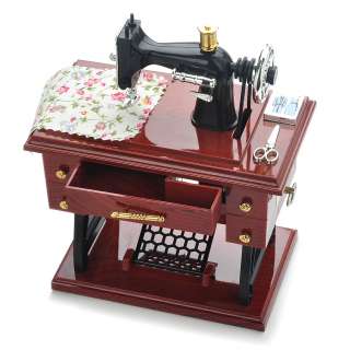 Vintage Mini Sewing Machine Style Mechanical Music Box Gift  