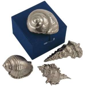   By Sadek 4 Assorted Nickel Plated Shell Boxes Patio, Lawn & Garden