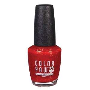 Color Paw Fast Drying Pet Dog Nail Polish Red Sparkle  