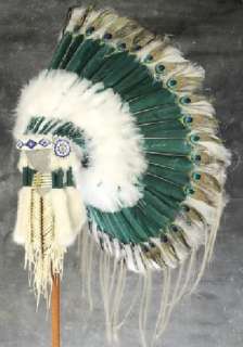 Native American Peacock Eye War Bonnet Headdress  
