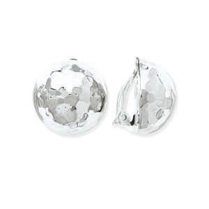    Sterling silver round hammered non pierced earrings Jewelry
