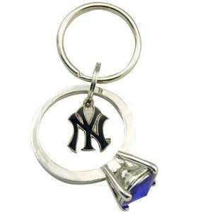  MLB New York Yankees Jumbo Bling Ring Keychain Sports 