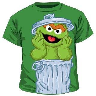  Sesame Street Oscar the Grouch Trash Green T Shirt Tee 