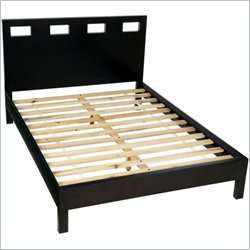 Modus Nevis Riva Modern Low Profile Wood Platform Espresso Bed 