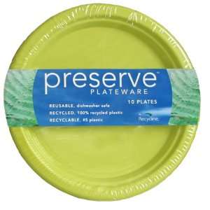 Preserve Plateware Made with Recycled Plastics, Small, Pear Green, 10 