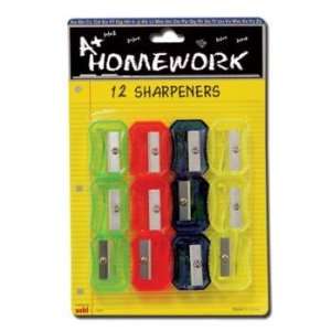  New   Pencil Sharpeners   assorted colors   12 pack Case 