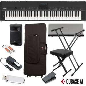   Piano COMPLETE STAGE BUNDLE with Stand, Case, Bench and PA Speaker