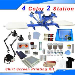 Color 2 Station Shirt Silk Screen Printing Press Exposure Unit 