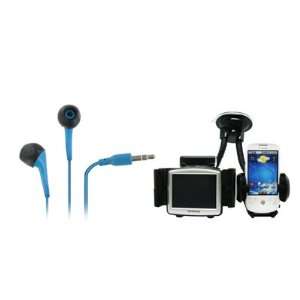  EMPIRE HTC Rhyme 3.5mm Stereo Earbud Headphones (Blue) + Car 