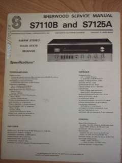Sherwood Service Manual~S 7110B/7125A Stereo Receiver  