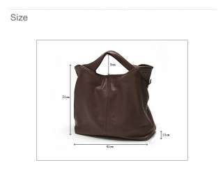 Grey Womens Genuine Leather bags Handbags Tote Shoulder bag Purses 