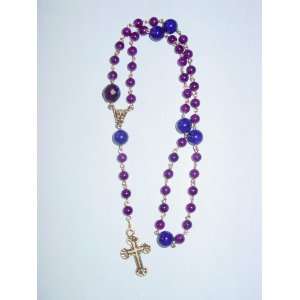   Rosary, Prayer Beads   Violet & Purple Fossil Beads 