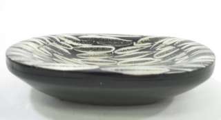 DESIGNER Black Tan Ivory Abstract Design Soap Dish  
