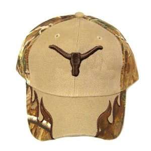   CAMO LONGHORNS CAMOUFLAGE HAT CAP REAL TREE NEW