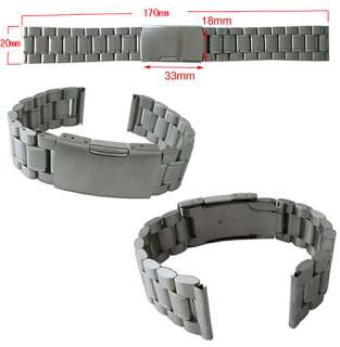 20mm Straight End Stainless Steel Watch Band Solid Link  