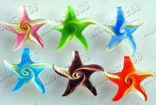 Wholesale lot 18ps charm Starfish Murano glass Pendants  