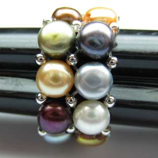 Beautiful Sterling Silver Freshwater Pearl Stretch Ring  