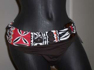 New La Blanca Brown Red Multi Pattern Bikini Bottom  