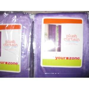  Zone Plush Soft Panels Curtains, set of 2 Purple Berry 