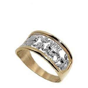   10 KT Two Tone Gold White Scorpion 10K Ring Size 6 Jewelry