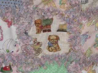 Paper Doll & Polka Dot Baby Girl Minkee Rag Quilt Boutique HM Quality 