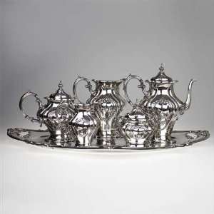 Chantilly by Gorham, Silverplate 6 PC Tea & Coffee Service w/ Water 