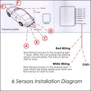 Car 6 Reverse Parking Sensor Radar 2 Front 4 Back not display