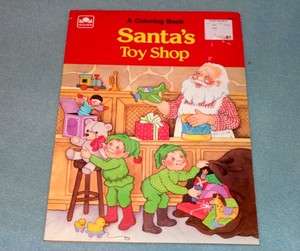 Santas Toy Shop Golden Coloring Book Vintage 1989  