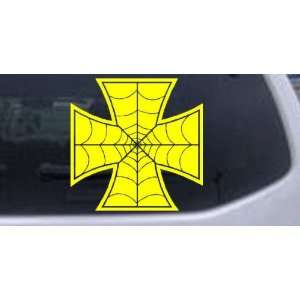  Yellow 20in X 20.0in    Chopper Spider Web Maltese Cross 