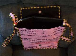 Recycled Cambodian Feedbag Mermaid Gingham Shoulder Bag Pink Purse 
