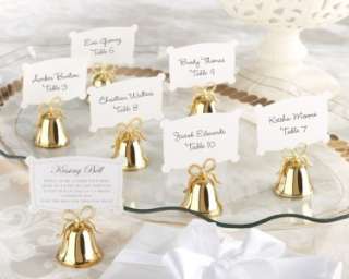 192 Gold Kissing Bell Wedding Reception Anniversary Place Card Holders 