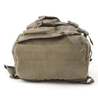   Vintage Canvas Military Hiking Backpack Rucksack School Bag #0065754