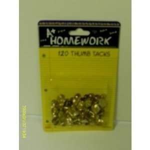 Gold colored Thumb Tacks   120 ct. Case Pack 48 