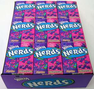   packaged nerds candy by wonka grape strawberry 36 count 1 65 oz boxes