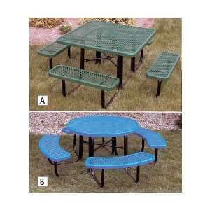 46 Thermoplastic Coated Steel Picnic Tables   Red:  