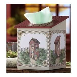  Country Outhouse Tissue Box Holder